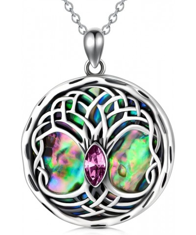 Sterling Silver Celtic Tree of Life Necklace, Celtic Jewelry Gifts for Women Her Mom Wife Purple $14.24 Necklaces