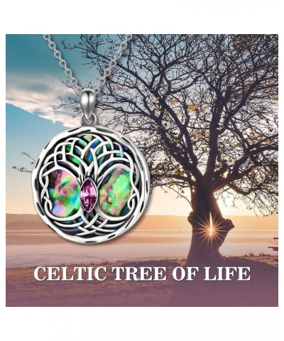 Sterling Silver Celtic Tree of Life Necklace, Celtic Jewelry Gifts for Women Her Mom Wife Purple $14.24 Necklaces