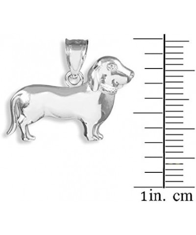 Polished 925 Sterling Silver Weiner Dog Charm Dachshund Pendant $10.43 Pendants