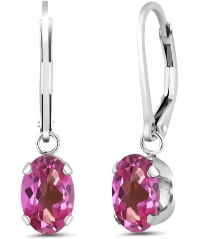 925 Sterling Silver Pink Mystic Topaz Gemstone Earrings For Women | 3.00 Cttw | Gemstone Birthstone | Oval 8X6MM $18.92 Earrings