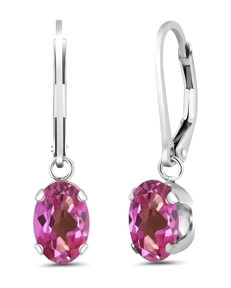 925 Sterling Silver Pink Mystic Topaz Gemstone Earrings For Women | 3.00 Cttw | Gemstone Birthstone | Oval 8X6MM $18.92 Earrings