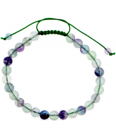 Natural 6mm Gemstone Bracelets Healing Power Crystal Macrame Adjustable 7-9 Inch 09 Rainbow Fluorite $5.50 Bracelets