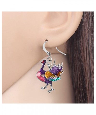 Cute Thanksgiving Turkey Chicken Earrings For Women kid Girl Festival Jewelry Gifts Mauve $9.59 Earrings