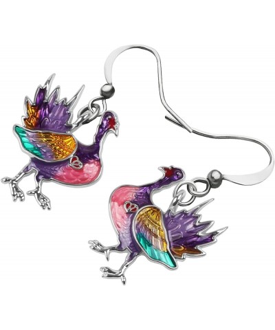 Cute Thanksgiving Turkey Chicken Earrings For Women kid Girl Festival Jewelry Gifts Mauve $9.59 Earrings