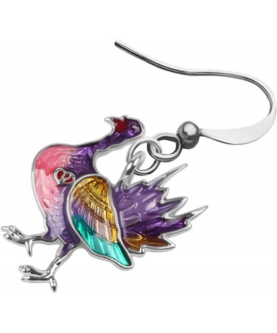 Cute Thanksgiving Turkey Chicken Earrings For Women kid Girl Festival Jewelry Gifts Mauve $9.59 Earrings