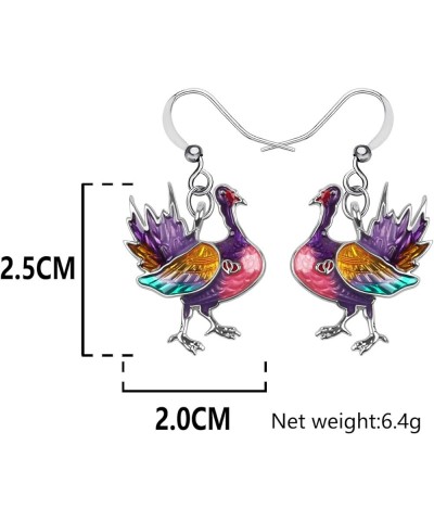 Cute Thanksgiving Turkey Chicken Earrings For Women kid Girl Festival Jewelry Gifts Mauve $9.59 Earrings