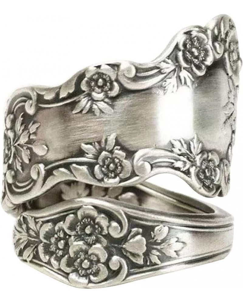 925 Sterling Silver Oxidized Spoon Ring Adjustable Ring Jewelry Gifts for Women Sterling Silver $4.36 Rings