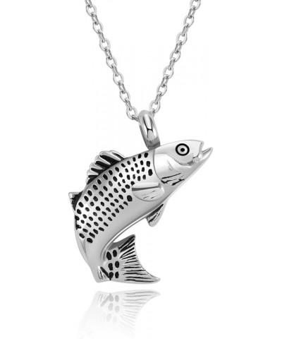 Cremation Jewelry for Ashes Stainless Steel Keepsake Fish Pendant Memorial Urn Necklace Holder Ashes for Pet/Human Silver $8....