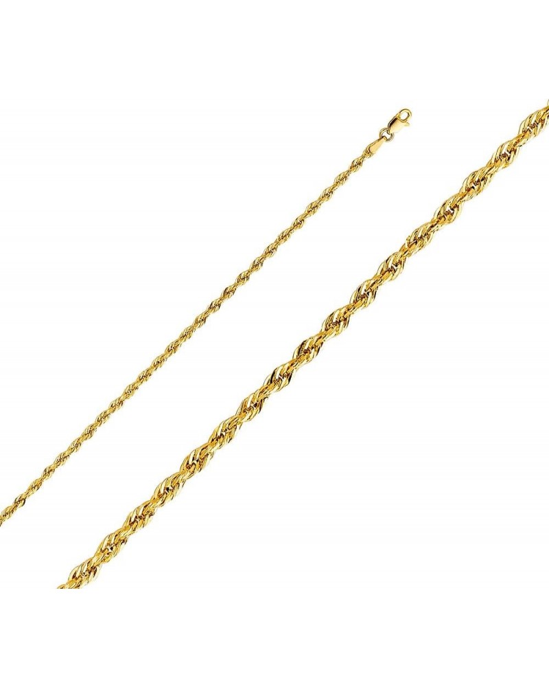 14K Hollow Gold Rope Chains (Select Options) 20 Inches Yellow Gold $192.36 Necklaces