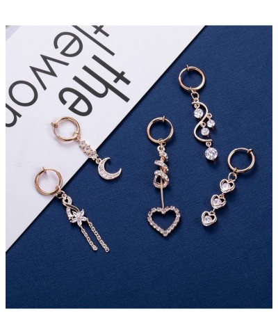 5Pcs Stainless Steel Fake Belly Rings for Women Girls Clip on Belly Button Rings Non Piercing Faux Navel Rings Rose-Gold $8.5...