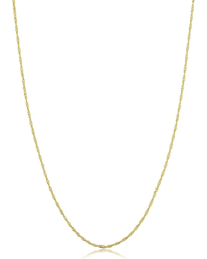 14k Yellow Gold Filled Or White Gold Filled Singapore Chain Necklace For Women And Men (1mm, 1.4mm, 1.7mm or 2mm - sizes from...