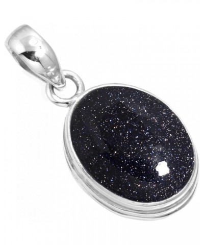 925 Sterling Silver Handmade Pendant for Women 12x16 Oval Gemstone Fashion Jewelry for Gift (99541_P) Blue Sunstone $23.09 Pe...