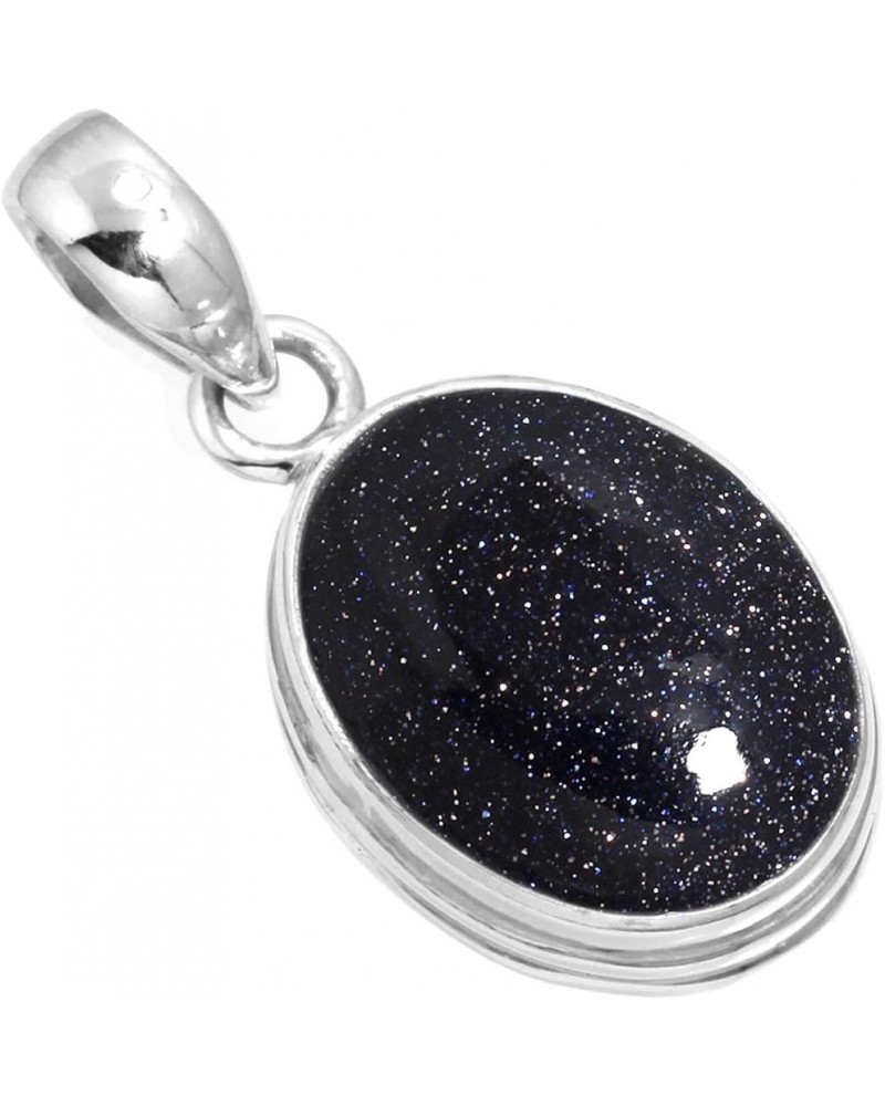 925 Sterling Silver Handmade Pendant for Women 12x16 Oval Gemstone Fashion Jewelry for Gift (99541_P) Blue Sunstone $23.09 Pe...