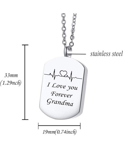 Urn Necklaces Memorial Stainless Steel Pendant Electrocardiogram Engraved I Love You Forever. Rolo Chain 60Cm Silver Wife $13...