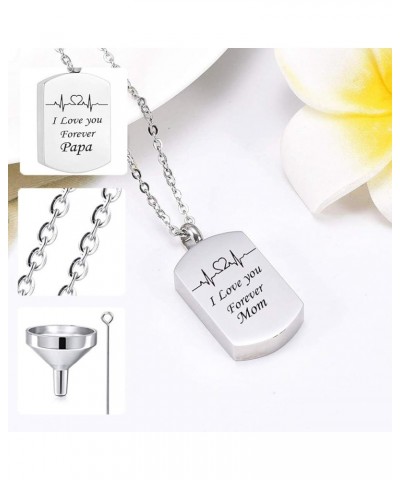 Urn Necklaces Memorial Stainless Steel Pendant Electrocardiogram Engraved I Love You Forever. Rolo Chain 60Cm Silver Wife $13...