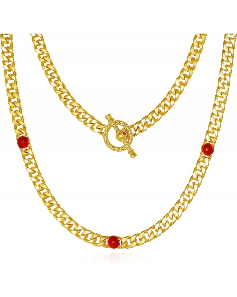 Gold Chain Necklace for Women 14K Gold Plated Diamond-Cut Cuban Curb Link Chain Necklaces with Cubic Zirconia Trendy Jewelry ...