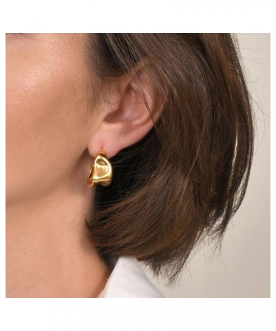 Gold Hoop Earrings for Women C-Shape Loops Drop Dangle Earring Chunky Statement Fashion Jewelry Style-5 $9.53 Earrings