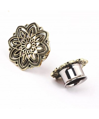 2PCS Gauges and Plugs for Ears, Stainless Steel Ear Gauges Ear Gauges Stretching Hollow Flower Shape Ear Expander Bronze $9.8...