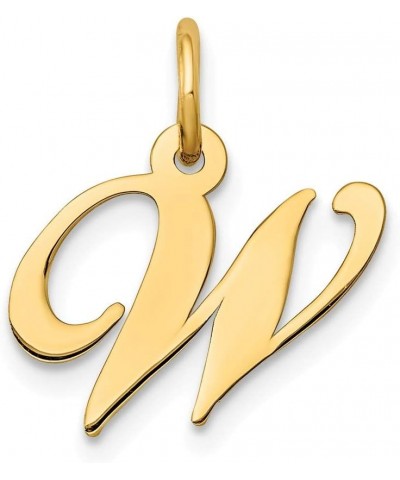 14K Yellow Gold Small Fancy Script Initial E Charm (Width 13 to 17) Initial W $50.52 Pendants