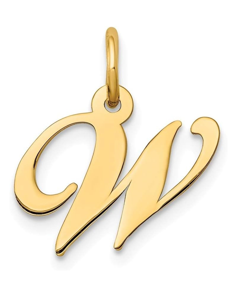 14K Yellow Gold Small Fancy Script Initial E Charm (Width 13 to 17) Initial W $50.52 Pendants