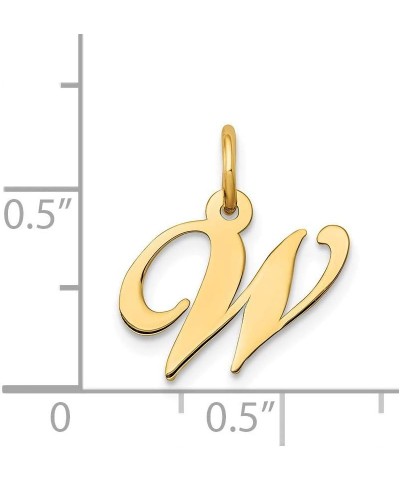 14K Yellow Gold Small Fancy Script Initial E Charm (Width 13 to 17) Initial W $50.52 Pendants