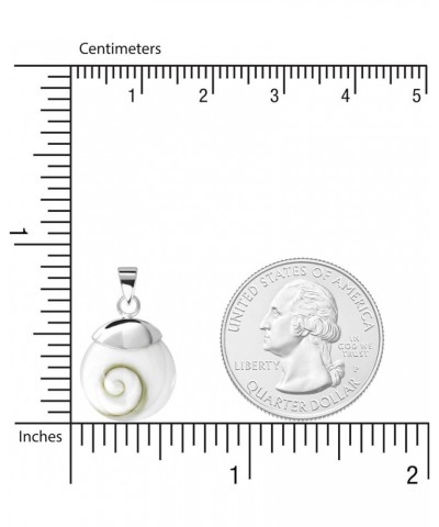 WithLoveSilver 925 Sterling Silver Eye of Shiva Shell Spiral Pendant Round $11.75 Pendants