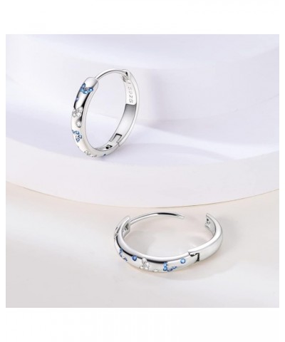 925 Sterling Silver Hoop Earrings Heart Hoop Earings for Women U Shaped Hoop Earrings Colorful Cubic Zirconia Large Big Hoops...