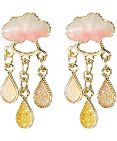 Acrylic Rain Cloud Earrings Lovely Clouds Rainbow Raindrop Earrings for Women Girls Creative Transparent Cloud Earrings Rainb...