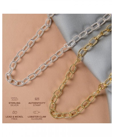 925 Sterling Silver 4.5mm Filo Chain Link Anklet - Available in Silver or Yellow Yellow 9.0 Inches $10.35 Anklets