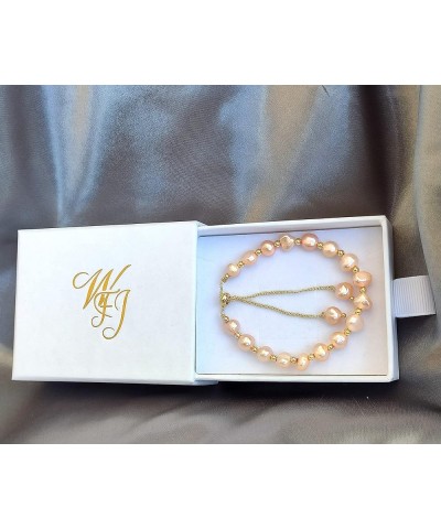 Pearl Bracelet For Women - Natural Handpicked Pearl Adjustable 18k Gold Plated Chain Bracelets Delicate Vintage Jewelry Gifts...