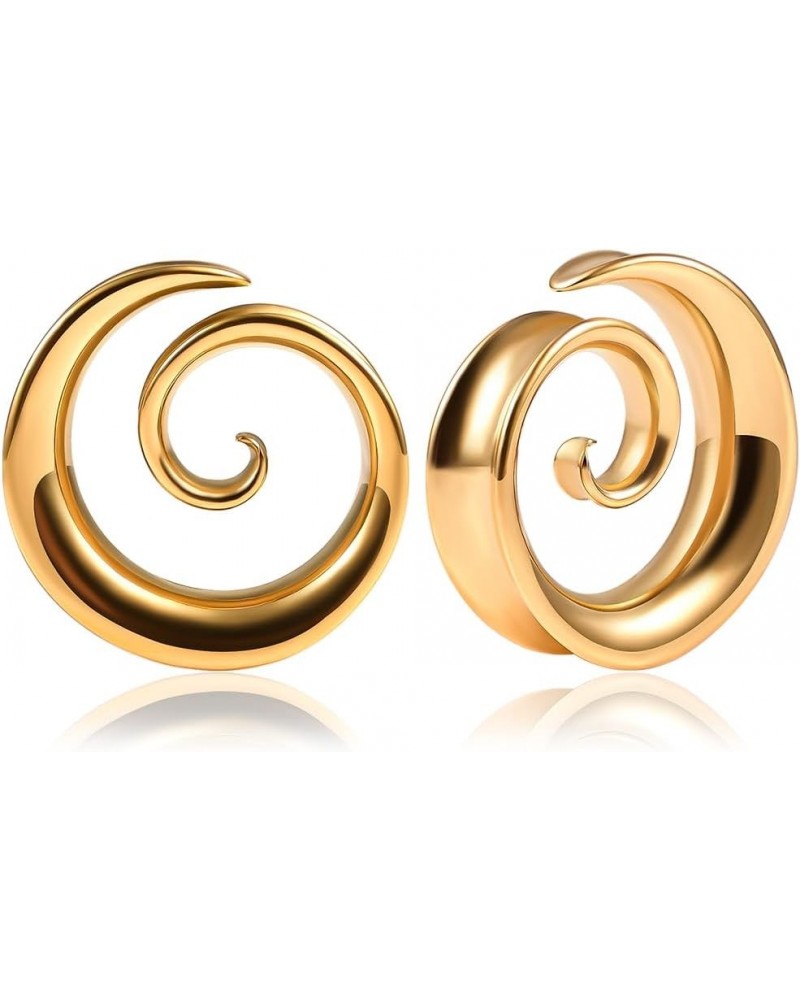 2PCS Fashion Round Spiral Saddle 316 Stainless Steel Ear Tunnels Plugs Stretcher Gauges For Ear lobe Expander Piercing Body J...