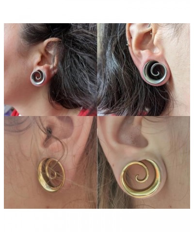 2PCS Fashion Round Spiral Saddle 316 Stainless Steel Ear Tunnels Plugs Stretcher Gauges For Ear lobe Expander Piercing Body J...