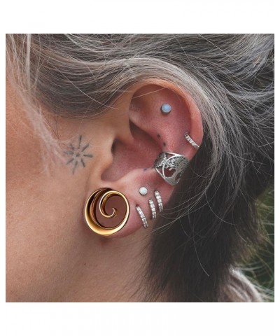 2PCS Fashion Round Spiral Saddle 316 Stainless Steel Ear Tunnels Plugs Stretcher Gauges For Ear lobe Expander Piercing Body J...