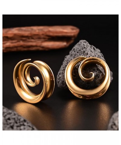 2PCS Fashion Round Spiral Saddle 316 Stainless Steel Ear Tunnels Plugs Stretcher Gauges For Ear lobe Expander Piercing Body J...