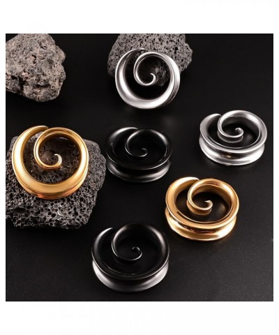 2PCS Fashion Round Spiral Saddle 316 Stainless Steel Ear Tunnels Plugs Stretcher Gauges For Ear lobe Expander Piercing Body J...