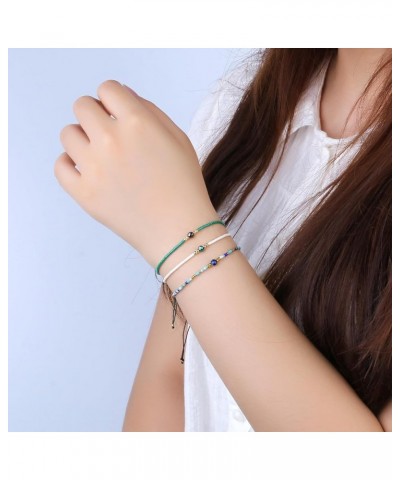 Women Friendship Bracelets Adjustable Bracelet Miyuki Crystal Bracelets Bohemian Bracelets New White 3 $8.67 Bracelets