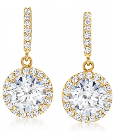 1.80 ct. t.w. CZ Halo Drop Earrings in 14kt Yellow Gold $87.72 Earrings