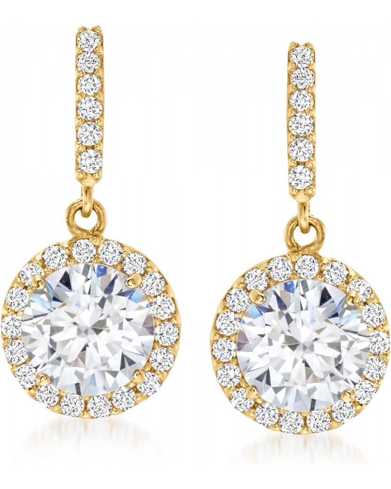 1.80 ct. t.w. CZ Halo Drop Earrings in 14kt Yellow Gold $87.72 Earrings