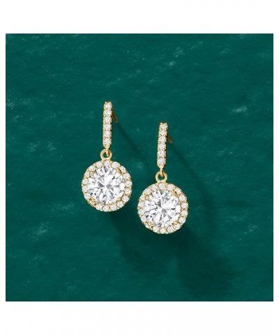 1.80 ct. t.w. CZ Halo Drop Earrings in 14kt Yellow Gold $87.72 Earrings