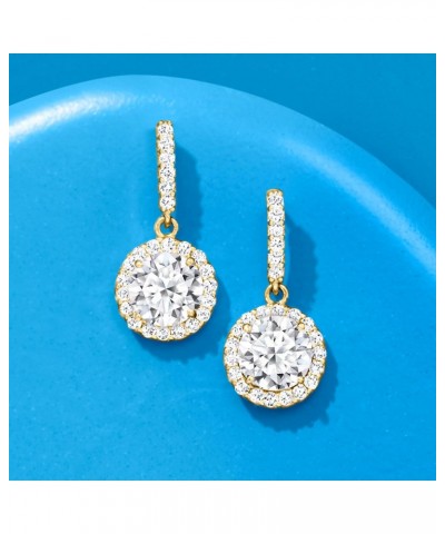 1.80 ct. t.w. CZ Halo Drop Earrings in 14kt Yellow Gold $87.72 Earrings