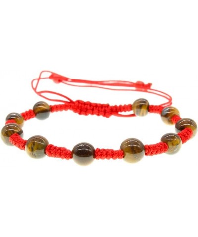 Tiger Eye Multi Red String Adjustable Bracelet Tiger Eye Red String Adjustable Bracelet Protection Good Luck and Prosperity B...