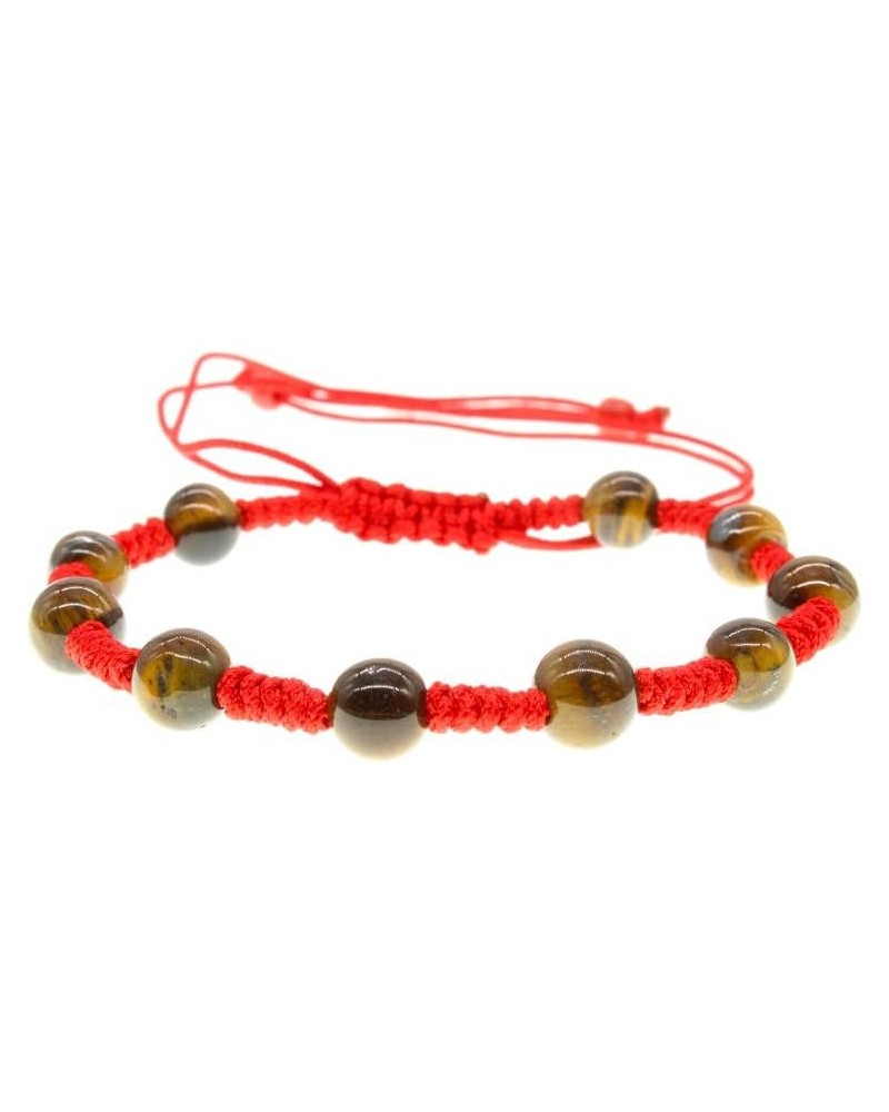 Tiger Eye Multi Red String Adjustable Bracelet Tiger Eye Red String Adjustable Bracelet Protection Good Luck and Prosperity B...