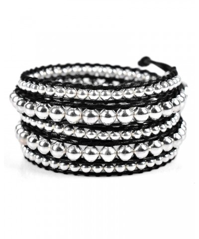 Silver Zinc + Black Logan Boho Wrap Bracelet $15.77 Bracelets