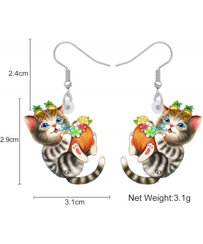 Acrylic Drop Dangle Sitting Cat Earrings Fashion Novelty Jewelry For Girl Women Charms Hawaii A $6.11 Earrings