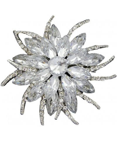 Fashion Flower Shape Rhinestones Alloy Brooch Pin Corsage for Women Girls Accessories White $8.95 Brooches & Pins