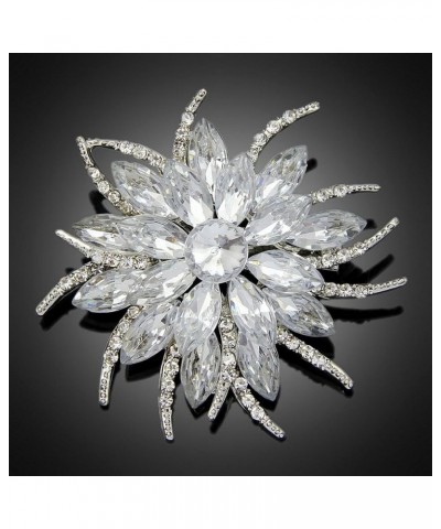 Fashion Flower Shape Rhinestones Alloy Brooch Pin Corsage for Women Girls Accessories White $8.95 Brooches & Pins