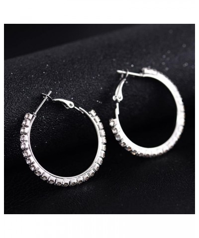 Sparkling Rhinestone Hoop Earrings for Glamorous Style 1.18-3.15inch Large Cubic Zironia Circle Dangle Earring for Women Girl...