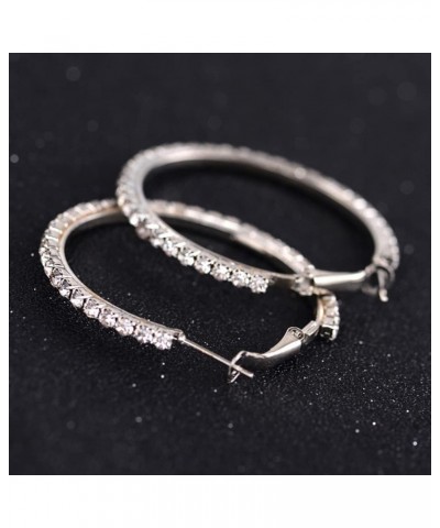 Sparkling Rhinestone Hoop Earrings for Glamorous Style 1.18-3.15inch Large Cubic Zironia Circle Dangle Earring for Women Girl...