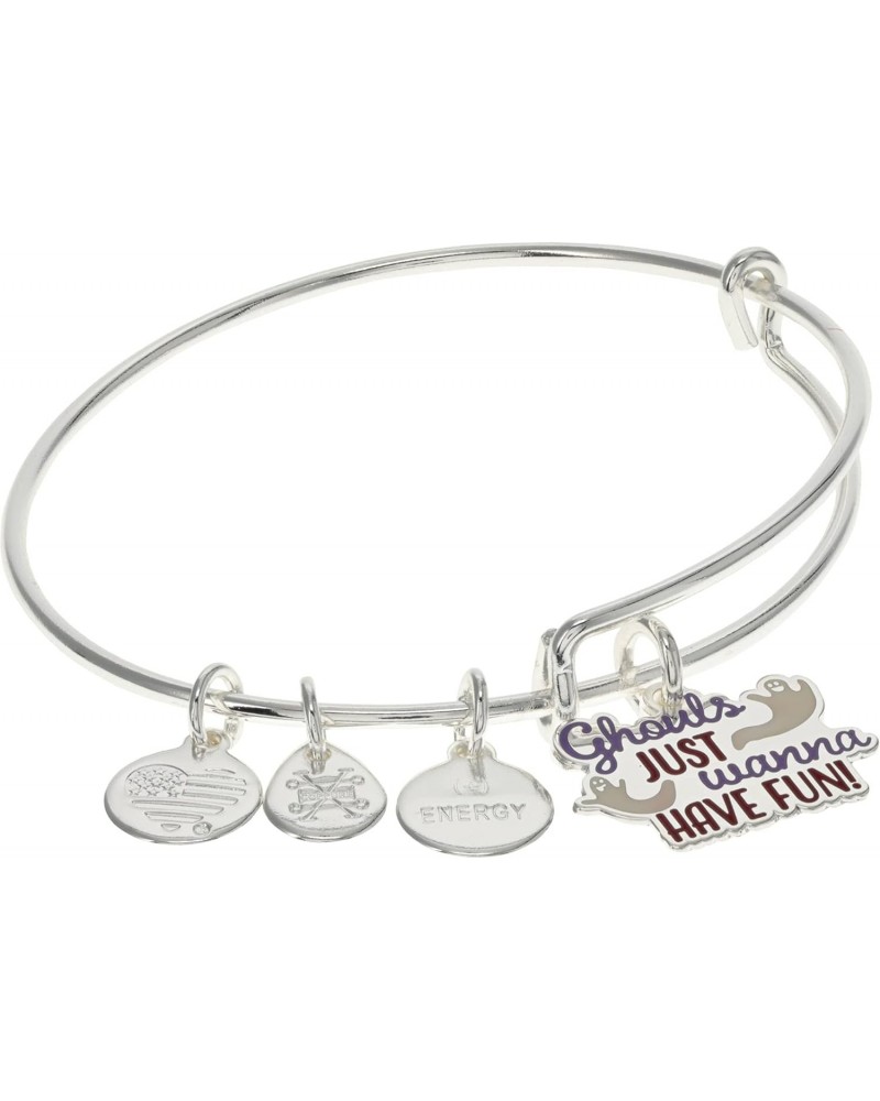 Ghouls Just Wanna Have Fun Bracelet, Shiny Silver Finish, 2 to 3.5 in $13.20 Bracelets