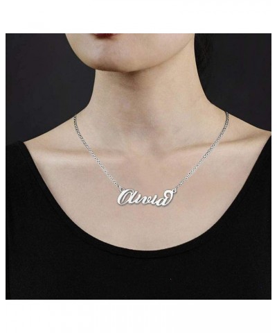 Casa De Novia Cursive Name Necklace Pendant Personalized Gift Custom Jewelry for Women Mom Men Girls Boys Olivia $11.03 Neckl...